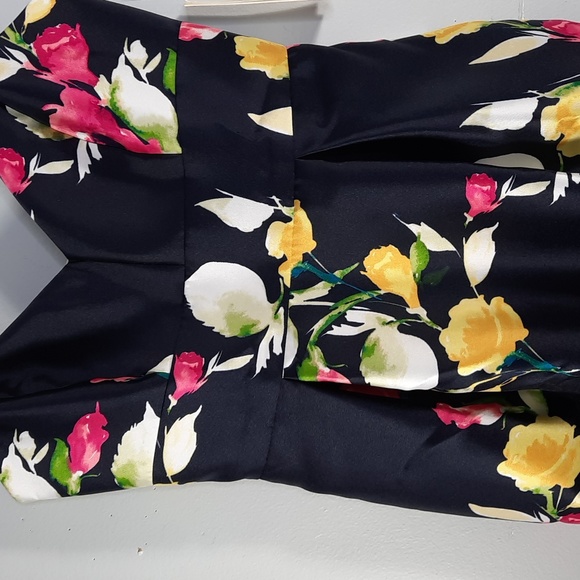 NWT ELIZA J. NAVY/FLORAL( YELLOW, PINK & WHITE) DRESS SZ 4 - Picture 4 of 11